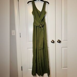 Flying Tomato Olive Maxi Dress with Ring Detail